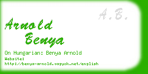 arnold benya business card